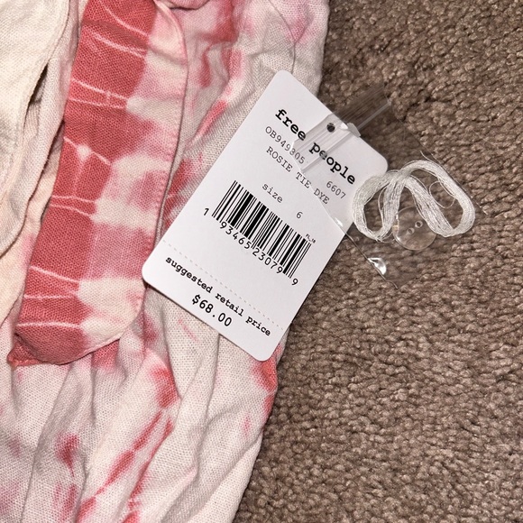 Free People Wrap Linen Skirt Pink Tie Dye - Picture 6 of 6